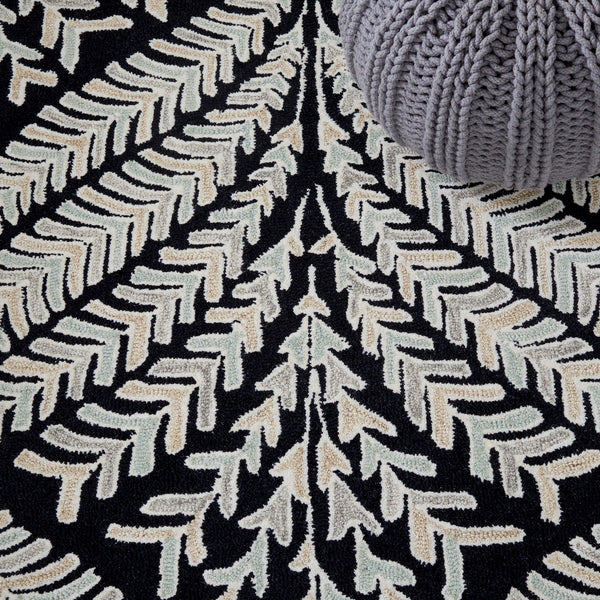 Safavieh Capri 208 Hand Tufted Floral Rug Black / Ivory CPR208Z-7SQ