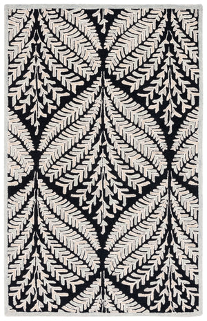 Safavieh Capri Hand Tufted Wool Area Rug - Elegant Floral Design In Ivory And Blue For Luxurious Home Decor Black ,Ivory Wool Cpr208z-1115