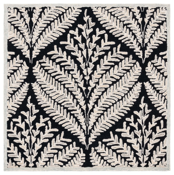 Safavieh Capri Hand Tufted Wool Area Rug - Elegant Floral Design In Ivory And Blue For Luxurious Home Decor Black ,Ivory Wool Cpr208z-1115