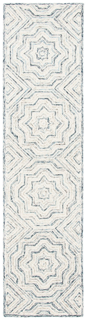 Safavieh Capri Hand-Tufted Wool Area Rug In Beige And Blue With Concentric Diamond Motif, Durable Low-Profile 2'-3" x 5'-0" CPR215B-25