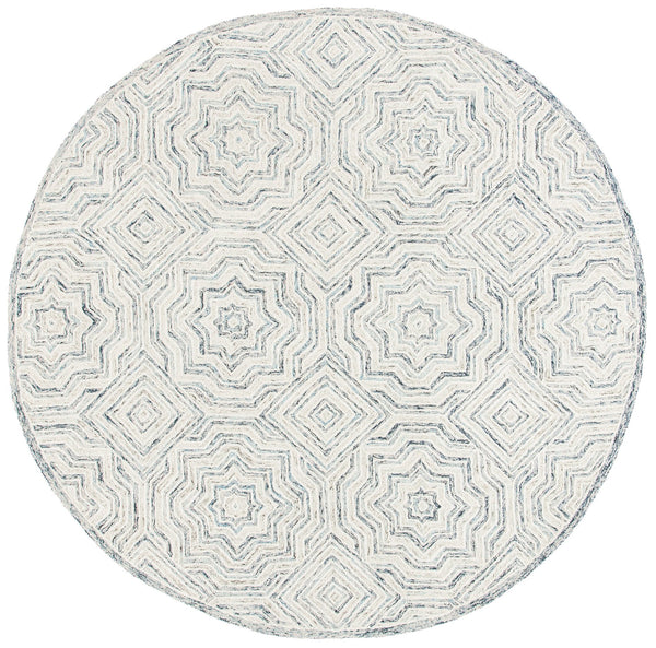 Safavieh Capri Hand-Tufted Wool Area Rug In Beige And Blue With Concentric Diamond Motif, Durable Low-Profile 2'-3" x 5'-0" CPR215B-25