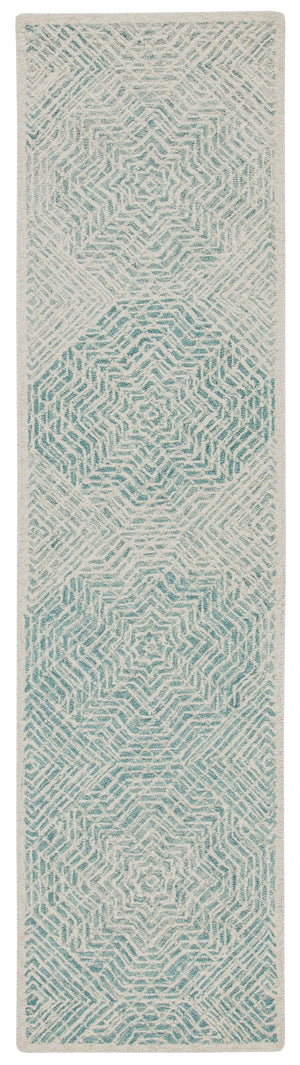 Safavieh Capri Hand-Tufted Wool Rug In Blue & Ivory — Geometric Transitional Design, Durable Luxury For Large Rooms 10'-0" x 14'-0" CPR215N-10