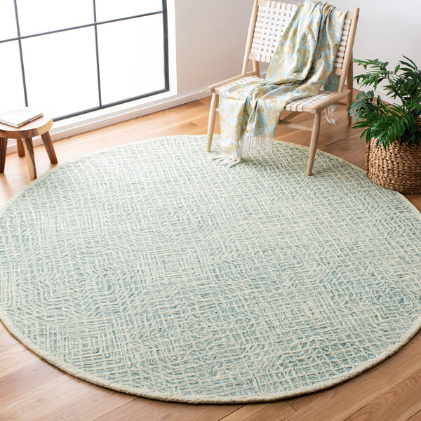 Safavieh Capri Hand-Tufted Wool Rug In Blue & Ivory — Geometric Transitional Design, Durable Luxury For Large Rooms 10'-0" x 14'-0" CPR215N-10