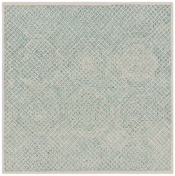 Safavieh Capri Hand-Tufted Wool Rug In Blue & Ivory — Geometric Transitional Design, Durable Luxury For Large Rooms 10'-0" x 14'-0" CPR215N-10