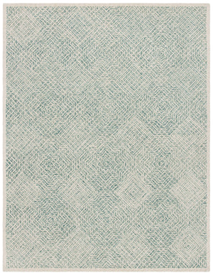 Safavieh Capri Hand-Tufted Wool Round Rug In Blue And Ivory — Geometric Transitional Design, Low Pile 9'-0" x 9'-0" CPR215N-9R