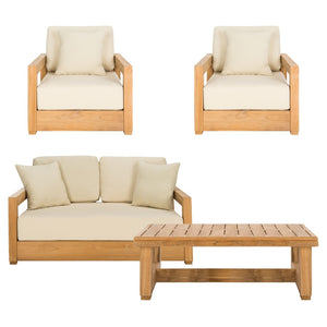 Safavieh MONTFORD Brazilian Teak Coffee Table - Elegant Natural Finish for Modern & Rustic Living Spaces CPT1001A
