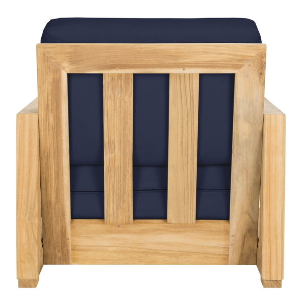 Safavieh MONTFORD Outdoor Armchair - Sleek Black Frame & Beige Upholstery for Stylish Patio Comfort CPT1000B