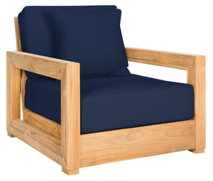 Safavieh MONTFORD Outdoor Armchair - Sleek Black Frame & Beige Upholstery for Stylish Patio Comfort CPT1000B