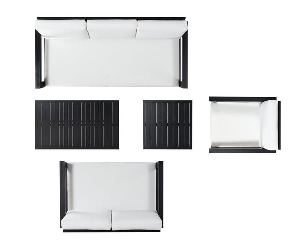 Safavieh MONTFORD Aluminum End Table - Sleek Black Metal Design for Modern Outdoor Living & Entertaining CPT1002B