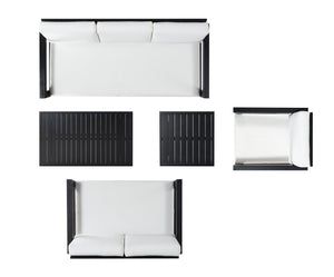 Safavieh MONTFORD Aluminum Coffee Table – Sleek Black Design for Modern Outdoor Entertaining & Durability CPT1001B