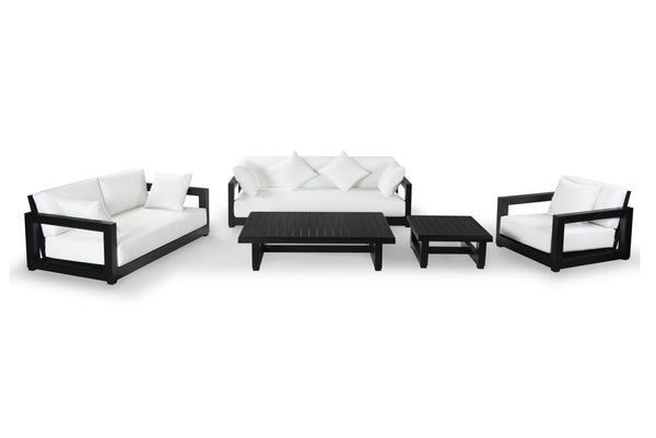 Safavieh MONTFORD Aluminum End Table - Sleek Black Metal Design for Modern Outdoor Living & Entertaining CPT1002B