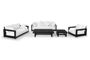 Safavieh MONTFORD Aluminum Coffee Table – Sleek Black Design for Modern Outdoor Entertaining & Durability CPT1001B