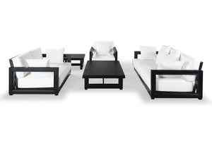Safavieh MONTFORD Aluminum Coffee Table – Sleek Black Design for Modern Outdoor Entertaining & Durability CPT1001B