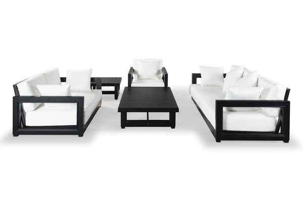 Safavieh MONTFORD Aluminum Coffee Table – Sleek Black Design for Modern Outdoor Entertaining & Durability CPT1001B
