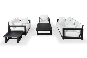 Safavieh MONTFORD Aluminum Coffee Table – Sleek Black Design for Modern Outdoor Entertaining & Durability CPT1001B