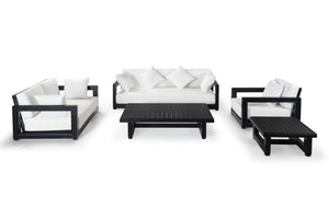 Safavieh MONTFORD Aluminum End Table - Sleek Black Metal Design for Modern Outdoor Living & Entertaining CPT1002B