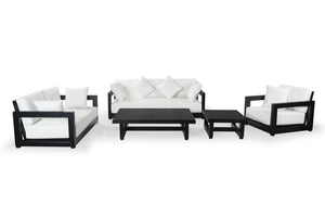 Safavieh MONTFORD Aluminum Coffee Table – Sleek Black Design for Modern Outdoor Entertaining & Durability CPT1001B
