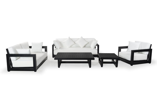 Safavieh MONTFORD Aluminum Coffee Table – Sleek Black Design for Modern Outdoor Entertaining & Durability CPT1001B