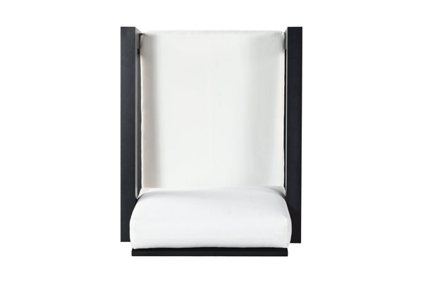 Safavieh MONTFORD Outdoor Armchair - Sleek Black Frame & Beige Upholstery for Stylish Patio Comfort CPT1000B