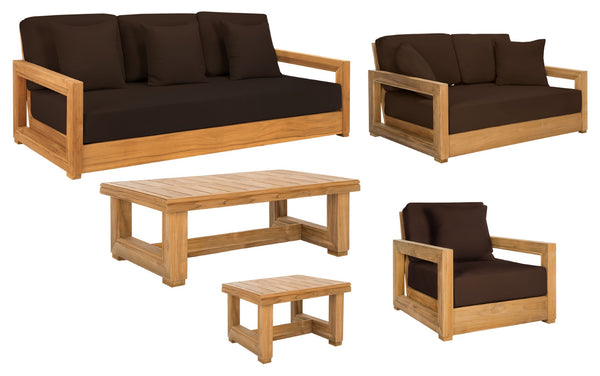 Safavieh MONTFORD Teak End Table - Contemporary Outdoor Accent with Natural Durability for Stylish Living Spaces CPT1002A