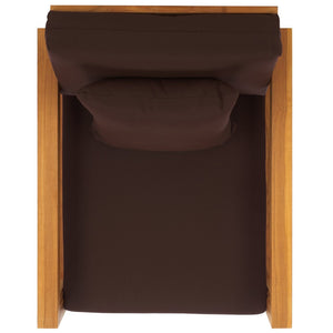 Safavieh MONTFORD Brazilian Teak Armchair - Sleek Modern Outdoor Seating for Stylish Comfort and Durability Natural / Dark Brown CPT1000D