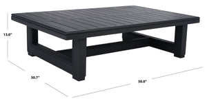 Safavieh MONTFORD Aluminum Coffee Table – Sleek Black Design for Modern Outdoor Entertaining & Durability CPT1001B