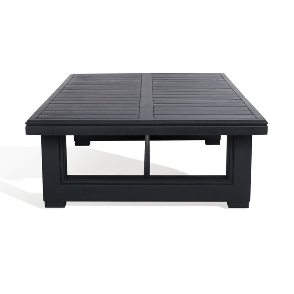 Safavieh MONTFORD Aluminum Coffee Table – Sleek Black Design for Modern Outdoor Entertaining & Durability CPT1001B