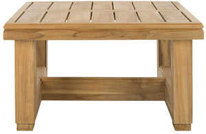Safavieh MONTFORD Teak End Table - Contemporary Outdoor Accent with Natural Durability for Stylish Living Spaces CPT1002A