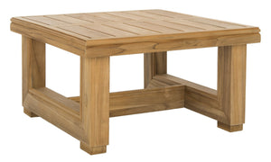 Safavieh MONTFORD Teak End Table - Contemporary Outdoor Accent with Natural Durability for Stylish Living Spaces CPT1002A