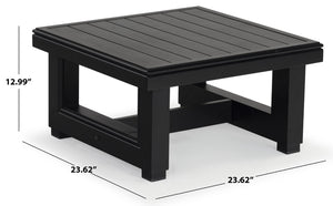 Safavieh MONTFORD Aluminum End Table - Sleek Black Metal Design for Modern Outdoor Living & Entertaining CPT1002B