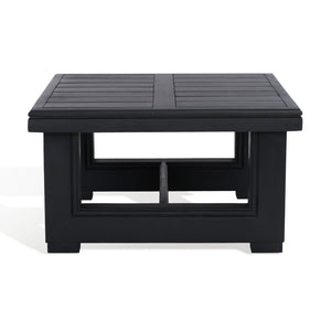 Safavieh MONTFORD Aluminum End Table - Sleek Black Metal Design for Modern Outdoor Living & Entertaining CPT1002B