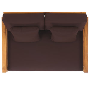 Safavieh MONTFORD Brazilian Teak 2-Seat Bench - Chic Outdoor Seating with Plush Upholstery for Relaxed Style Natural / Dark Brown CPT1003D