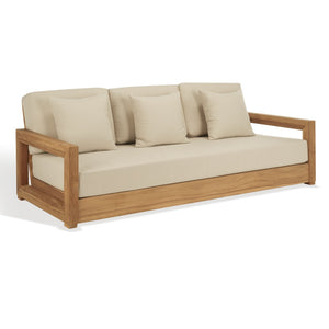 Safavieh MONTFORD Brazilian Teak 3-Seat Bench – Stylish Outdoor Seating for Patios and Gardens, Weather-Resistant Natural Teak / Beige CPT1004A