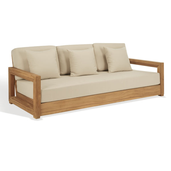 Safavieh MONTFORD Brazilian Teak 3-Seat Bench – Stylish Outdoor Seating for Patios and Gardens, Weather-Resistant Natural Teak / Beige CPT1004A