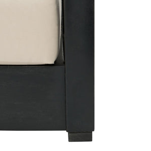 Safavieh MONTFORD 3-Seat Sofa - Modern Black Metal Frame with Plush Beige Upholstery for Stylish Comfort CPT1004B