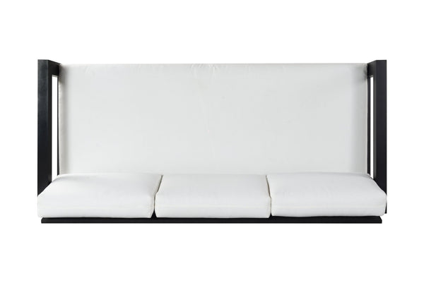 Safavieh MONTFORD 3-Seat Sofa - Modern Black Metal Frame with Plush Beige Upholstery for Stylish Comfort CPT1004B