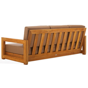 Safavieh MONTFORD Brazilian Teak 3-Seat Bench – Stylish Outdoor Seating for Patios and Gardens, Weather-Resistant Natural / Brown CPT1004C