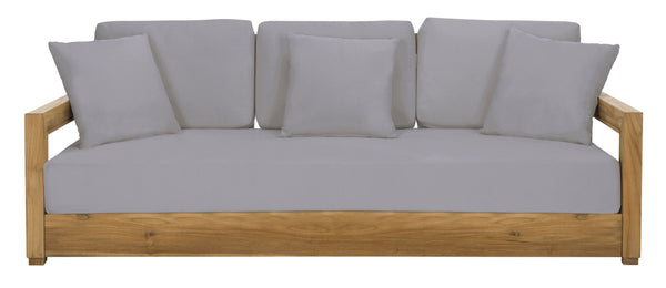 Safavieh MONTFORD Brazilian Teak 3-Seat Bench – Stylish Outdoor Seating for Patios and Gardens, Weather-Resistant Natural / Brown CPT1004C