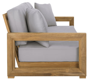 Safavieh MONTFORD Brazilian Teak 3-Seat Bench – Stylish Outdoor Seating for Patios and Gardens, Weather-Resistant Natural / Brown CPT1004C