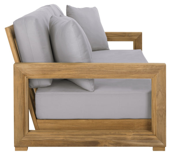 Safavieh MONTFORD Brazilian Teak 3-Seat Bench – Stylish Outdoor Seating for Patios and Gardens, Weather-Resistant Natural / Brown CPT1004C