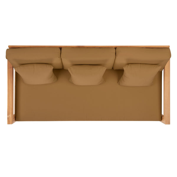 Safavieh MONTFORD Brazilian Teak 3-Seat Bench – Stylish Outdoor Seating for Patios and Gardens, Weather-Resistant Natural / Brown CPT1004C