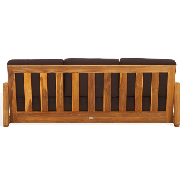 Safavieh MONTFORD Brazilian Teak 3-Seat Bench – Stylish Outdoor Seating for Patios and Gardens, Weather-Resistant Natural / Dark Brown CPT1004D