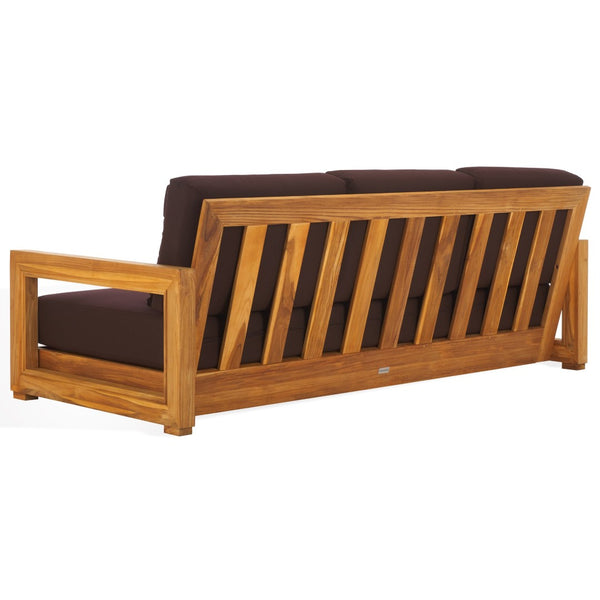 Safavieh MONTFORD Brazilian Teak 3-Seat Bench – Stylish Outdoor Seating for Patios and Gardens, Weather-Resistant Natural / Dark Brown CPT1004D