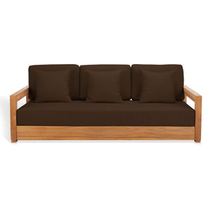 Safavieh MONTFORD Brazilian Teak 3-Seat Bench – Stylish Outdoor Seating for Patios and Gardens, Weather-Resistant Natural / Dark Brown CPT1004D