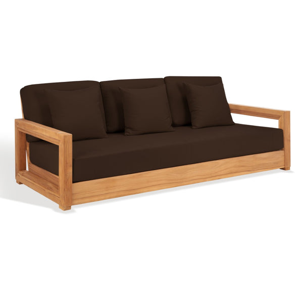 Safavieh MONTFORD Brazilian Teak 3-Seat Bench – Stylish Outdoor Seating for Patios and Gardens, Weather-Resistant Natural / Dark Brown CPT1004D