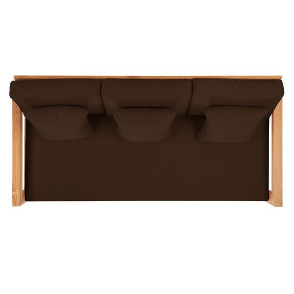 Safavieh MONTFORD Brazilian Teak 3-Seat Bench – Stylish Outdoor Seating for Patios and Gardens, Weather-Resistant Natural / Dark Brown CPT1004D