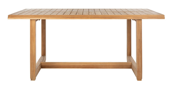 Safavieh MONTFORD Brazilian Teak Dining Table - Elegant Outdoor Furniture for Family Gatherings & Intimate Meals CPT1005A
