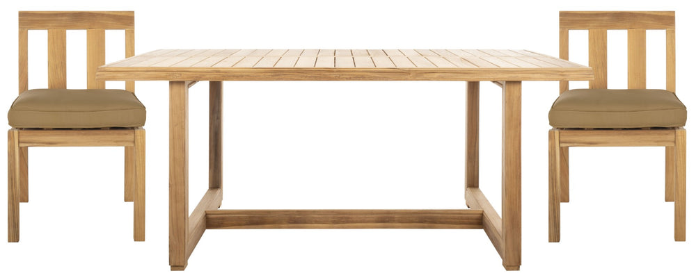 Safavieh MONTFORD Brazilian Teak Dining Table - Elegant Outdoor Furniture for Family Gatherings & Intimate Meals CPT1005A