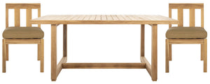 Safavieh MONTFORD Brazilian Teak Dining Table - Elegant Outdoor Furniture for Family Gatherings & Intimate Meals CPT1005A
