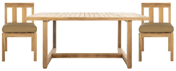 Safavieh MONTFORD Brazilian Teak Dining Table - Elegant Outdoor Furniture for Family Gatherings & Intimate Meals CPT1005A